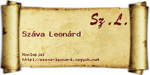 Száva Leonárd névjegykártya