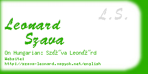 leonard szava business card